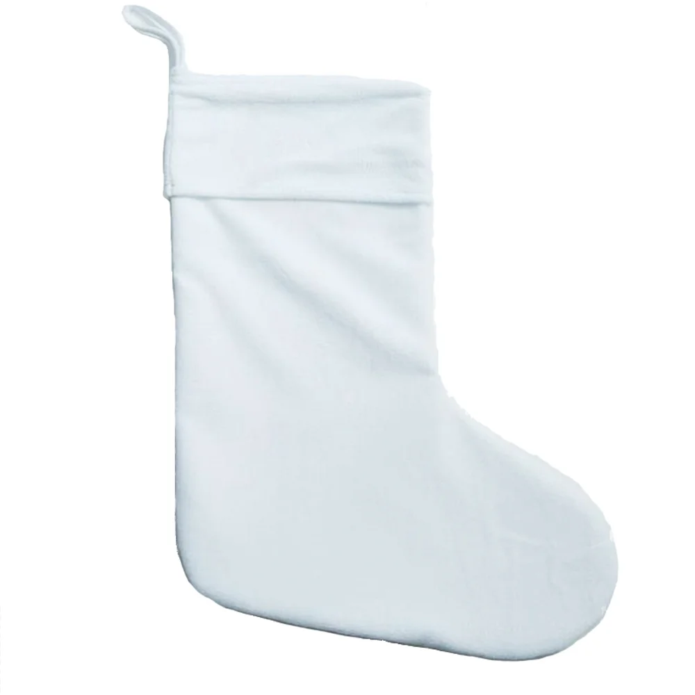 

US CA Free Shipping 350pcs/Lot Sublimation Blanks White Short Plush Christmas Stockings For Custom Merry Christmas Gifts