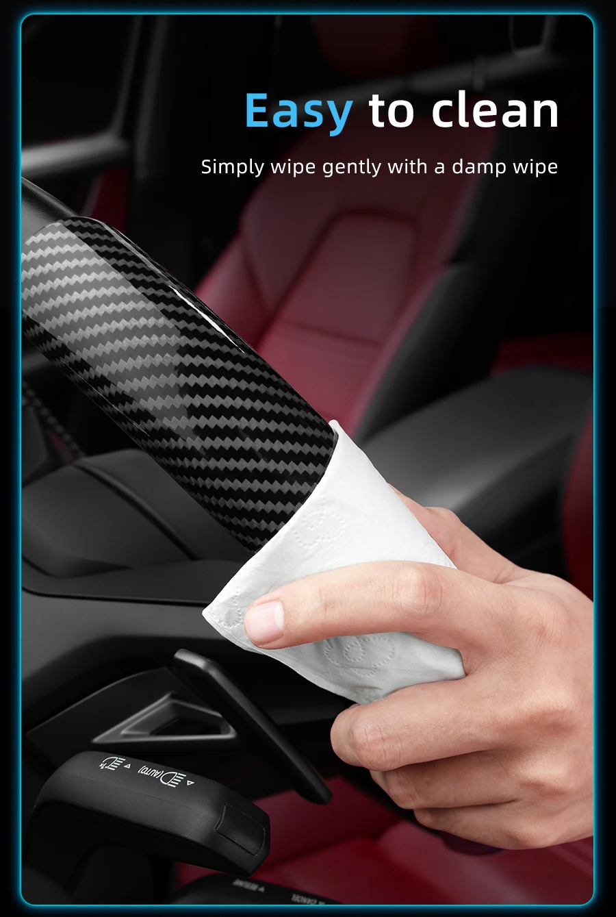 Passend für Renault Carbonfaser-Textur Lenkradbezug mit segmentiertem Schnellverschluss-Design Sandero Clio Duster Captur Master Kwid Trafic Austral Arkana Megane Kangoo Express Megane-E Kardian – Detail 13