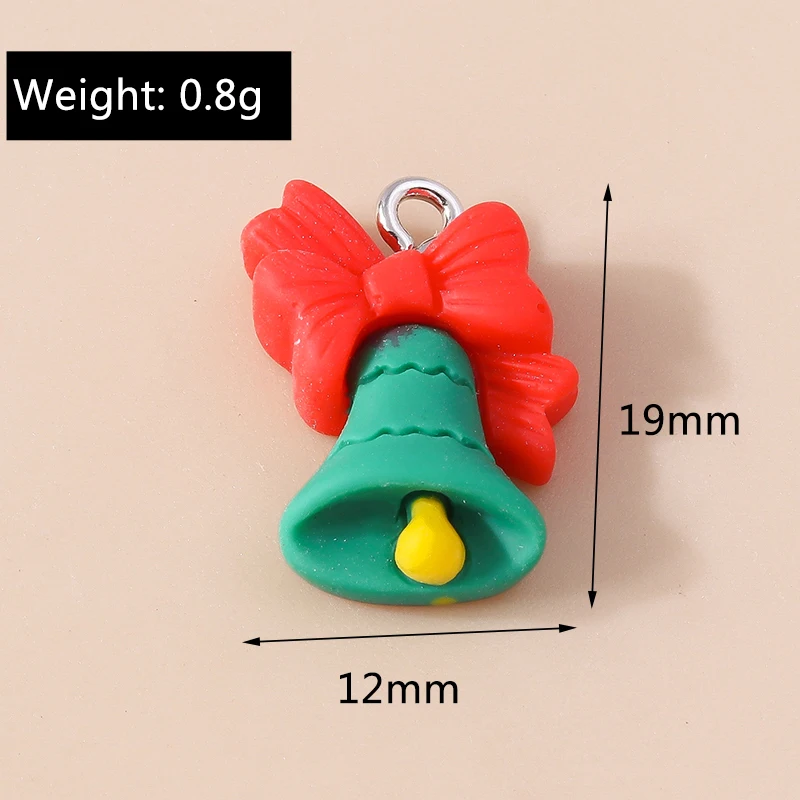 Leslie 10 stücke Weihnachten Charms niedlichen Harz Hirsch Baum Glocke Schneemann Santa Claus Charms Anhänger für DIY Schmuck Herstellung Zubehör – Detail 12