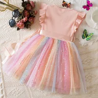 Robe Mickey Minnie pour filles, en Tulle arc-en-ciel, à paillettes, douce, princesse, cadeau de fête d'anniversaire pour filles de 1 à 5 ans 4