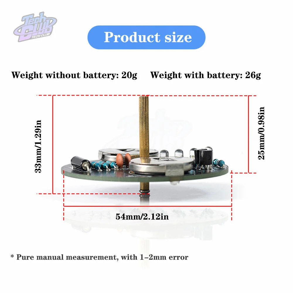 LED Rotating Gyro Cover Flashing Lights DIY Kit Light-emitting Diodes Module Electronic Welding LED Module