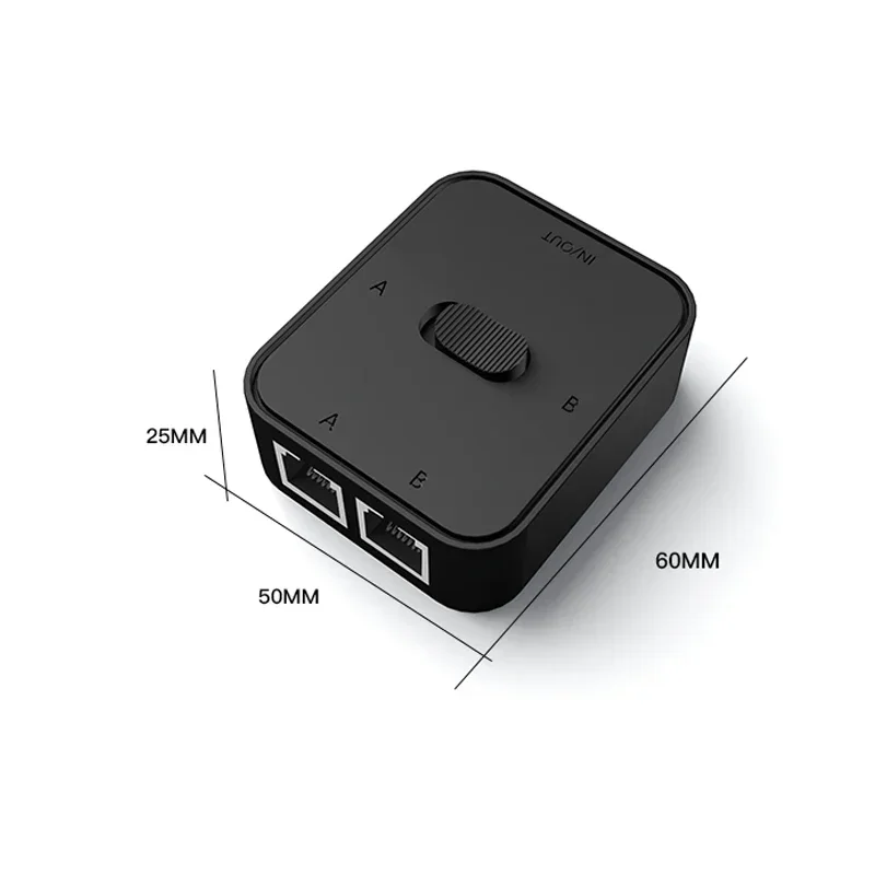 2포트 1000Mbps 기가비트 네트워크 스위치 RJ45 스위치 네트워크 분배기 케이블 익스텐더 셀렉터 무전원 2웨이 어댑터 커넥터