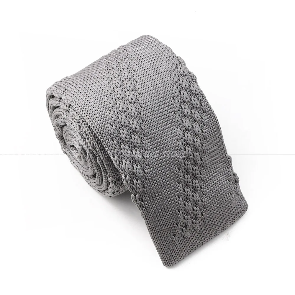 Men's Embroidered Striped Knit Slim Necktie – Stylish Designer Cravat