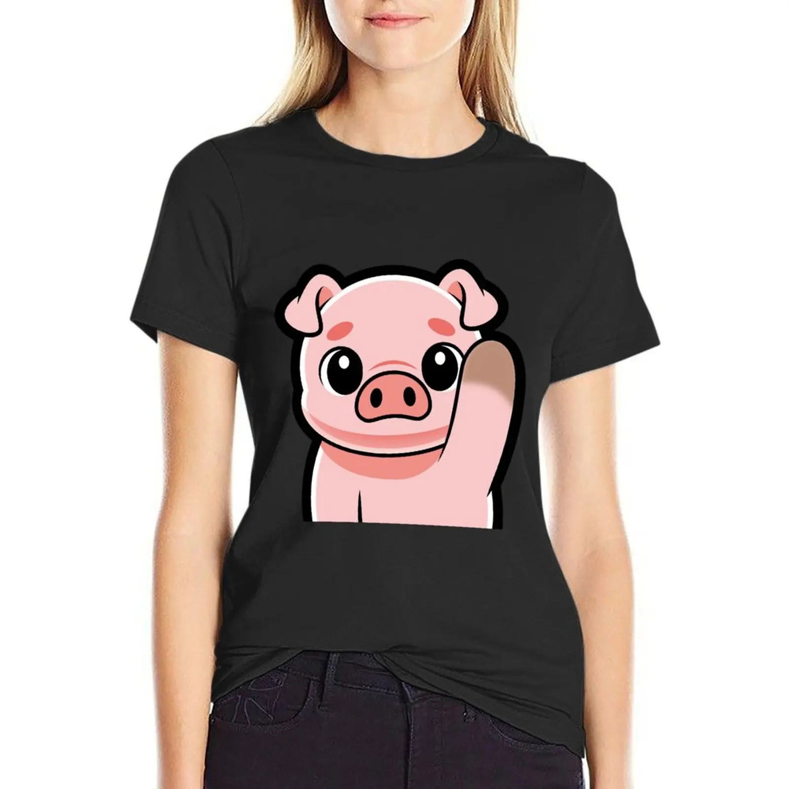 Hi! T-Shirt tees Blouse summer top black t-shirts for Women