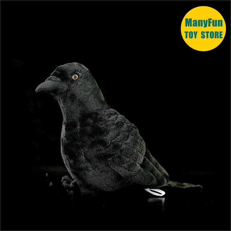 Realistic Corvus Corax High Fidelity Raven Plushie Crow Plush Toys Lifelike Animals Simulation Stuffed Doll Kawai Toy Gifts 2