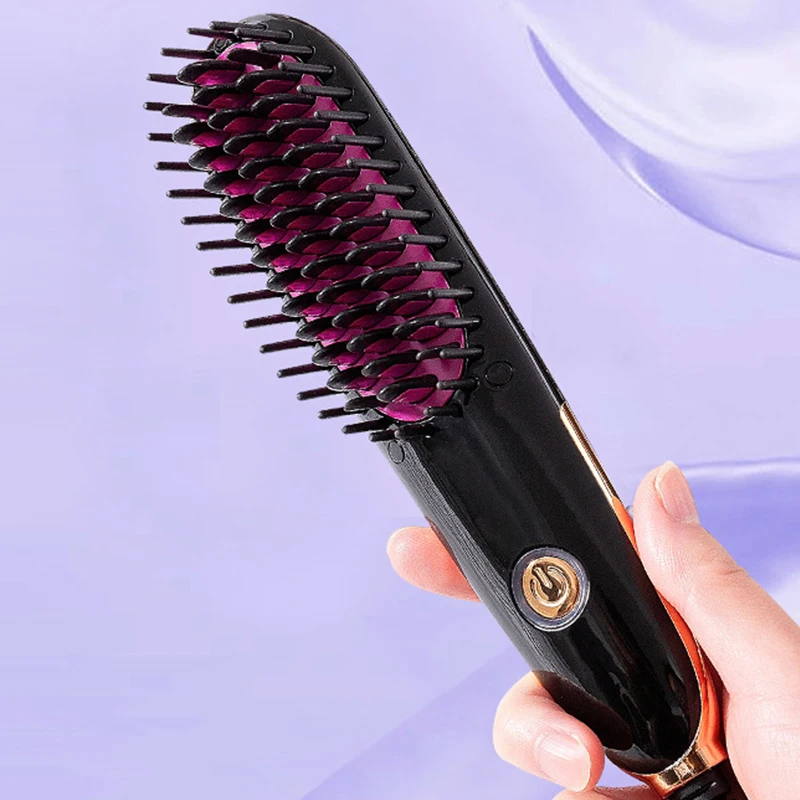 Hairbrushes for men women electric heated straightening comb ionic portable hot hair brush styling tool