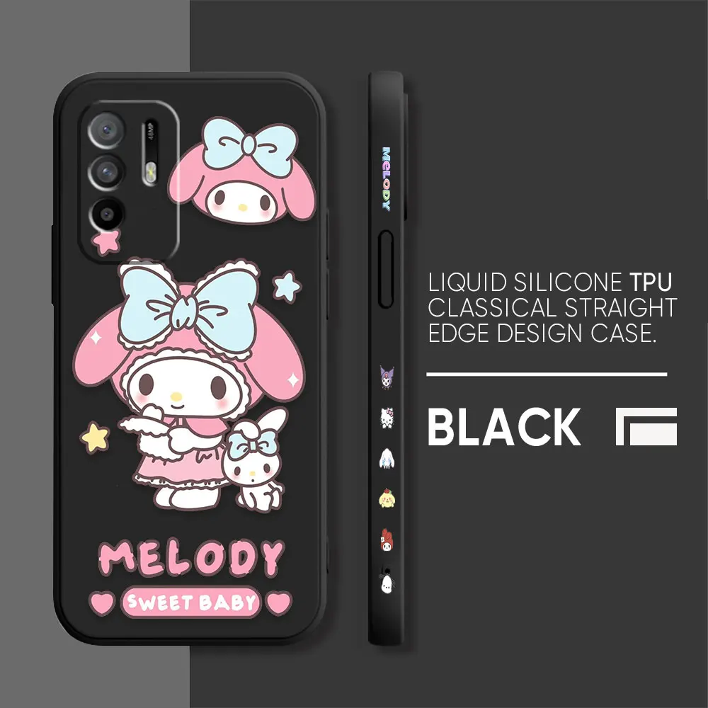 thumbnail image 1 of Case For OPPO A52 A54 A55 A57 A59 A93 A83 A92S A93S 4G 5G A16 Colour Simple Liquid Silicone Case Cartoon My Melody, 1 of 5