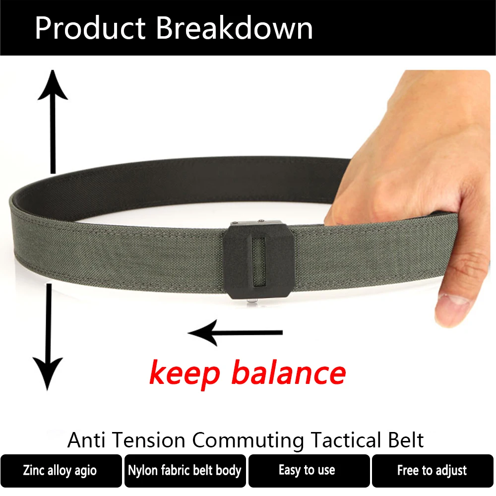 TUSHI New Military Belt for Men Sturdy Nylon Metal Buckle Duty