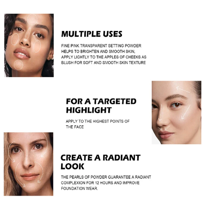 Oil Control Pressed Loose Powder Balls Bronzer Natural Brighten Waterproof Nude Setting Translucent Powder Korean Makeup