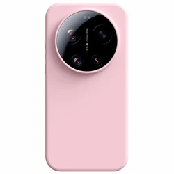 Premium Liquid Silicone Case with Wrist Strap - High Quality & Genuine for Xiaomi 17 Ultra (Pink)