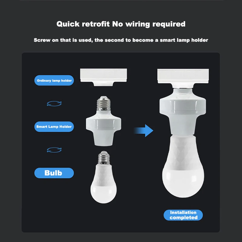 EWelink Mini E27 Wifi Lamp Holder Remote Control APP Smart Home Light Bulbs Adapter Via Alexa Google Home Voice Control for Lamp Holder Lamp Bulb Holder Lamp Socket Adapter