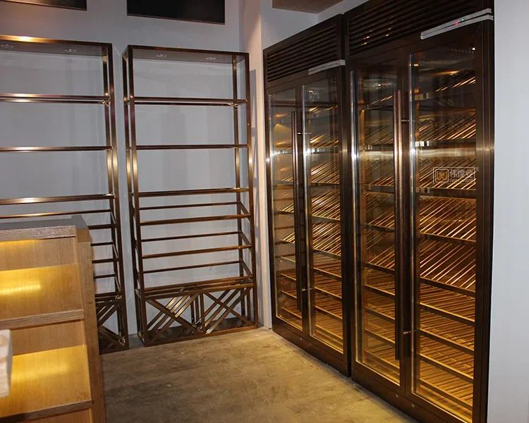 Top-rated Double Doors Cooling System Compressor Wine Cooler with Electric Smart Control Wine Fridge