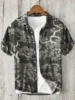 Kanagawa Surf Linen Men's Shirt Summer Hawaiian Shirt HD Pattern Comfortable Breathable Men's Clothing Fashion Button Design 2