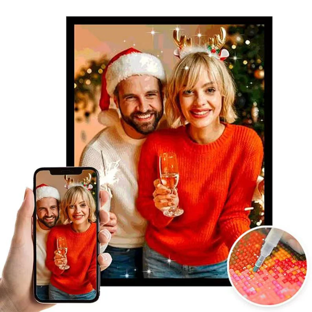 DIY Photo Diamond Painting Full Square/Round Drill Cross Stitch Mosaic Diamond Embroidery Personalized Images Art