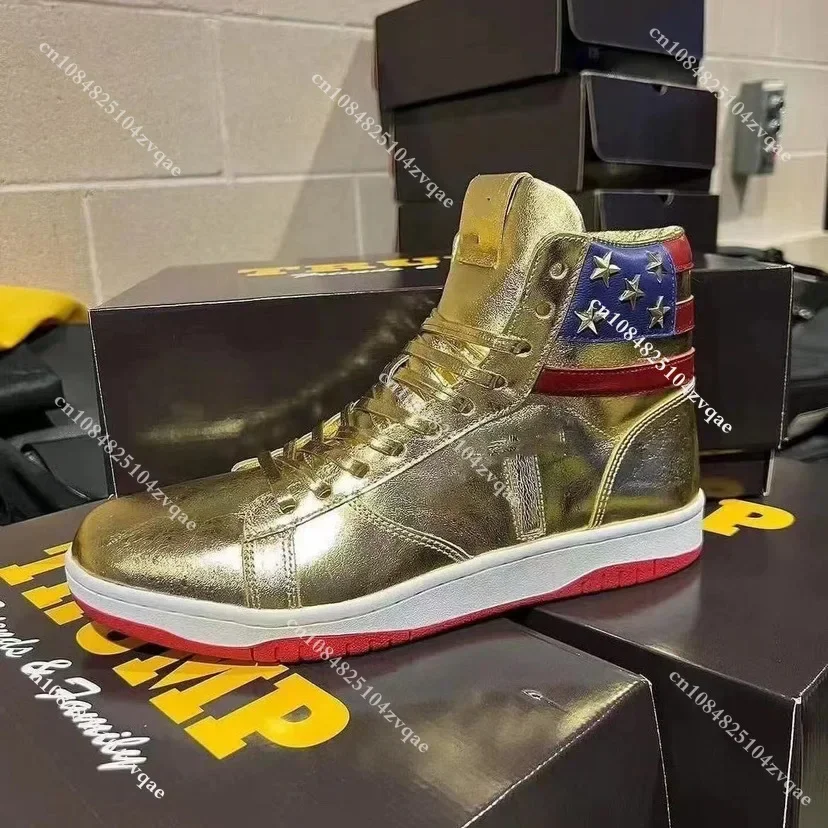 100% Top Quality Trump Shoes Never Surrender Gold Sneakers Gym 2024 MAGA President Donald Mens Womens Casual Boots Road Sneaker