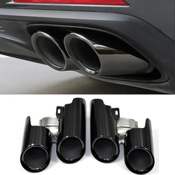 1 Pair Car Accessories Exhaust Pipe For Porsche Panamera 2014 2015 2016 Muffler Tips Black Tailpipe Exhaust System Nozzle