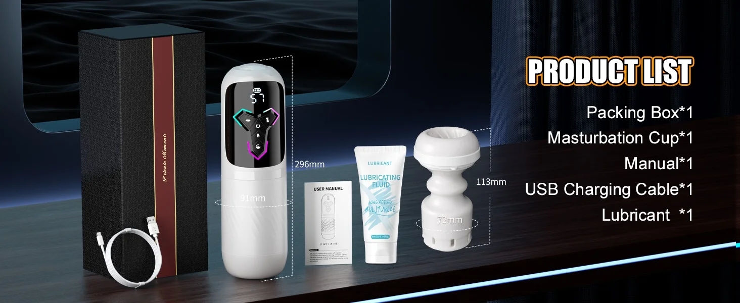 HeartCaptor Heating Automatic Male Stroker APP Control LCD Display 10 Vibration Modes Adult Device - Details 1