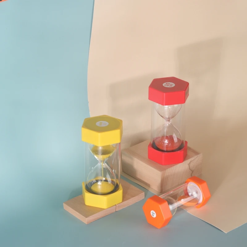 Creative Hourglass Timer Hexagon Small Funnel 1min/3min/5min/10min/15min Colorful Sandglass Timers Children's Home Decors Clock