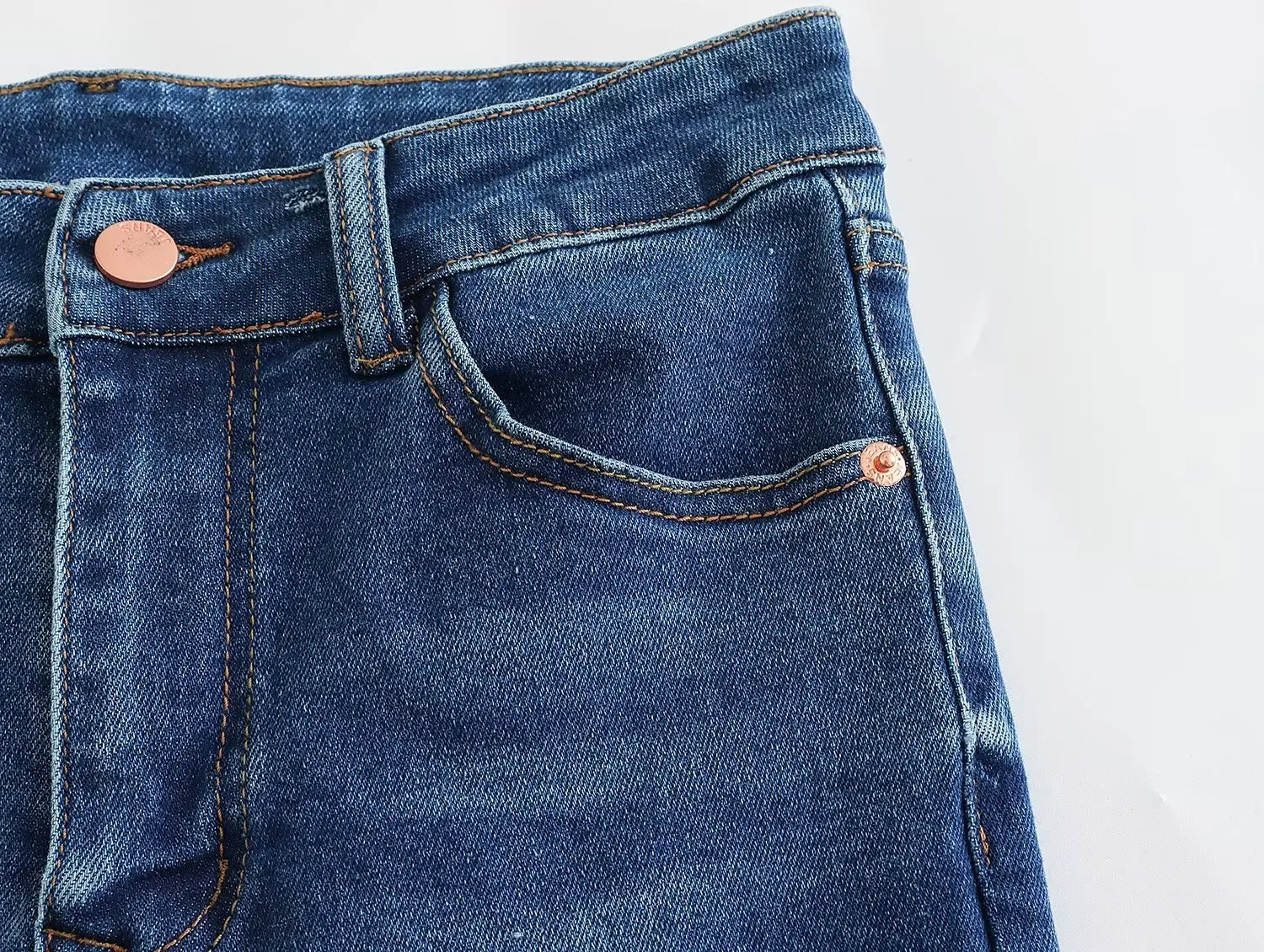 Withered American Retro Fashion Washing High-Waist Jeans Ladies Stretch Flare Denim Pants Women