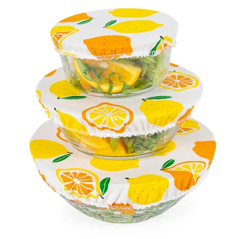 

Cotton Bowl Cover Washable Food Storage Covers With Pure Cotton High Elasticity Fabric Bowl Covers For Stainless Steel Glass And