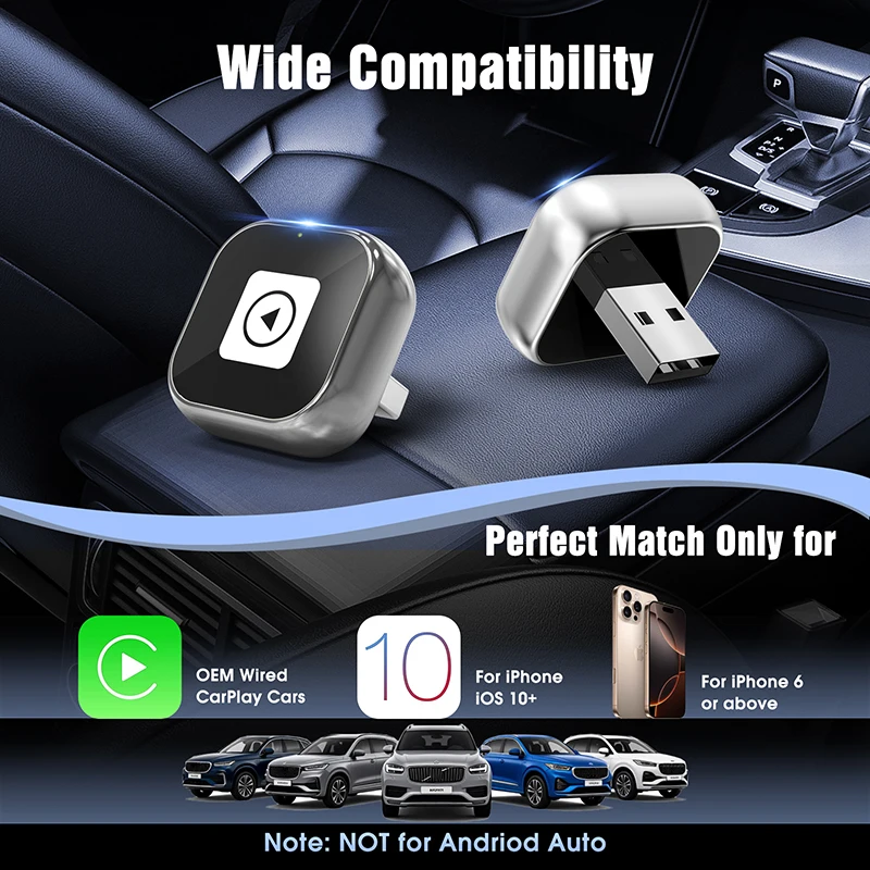 Xiaomi New Wireless CarPlay Android Auto Adapter Smart Mini Box Plug & Play, Uni