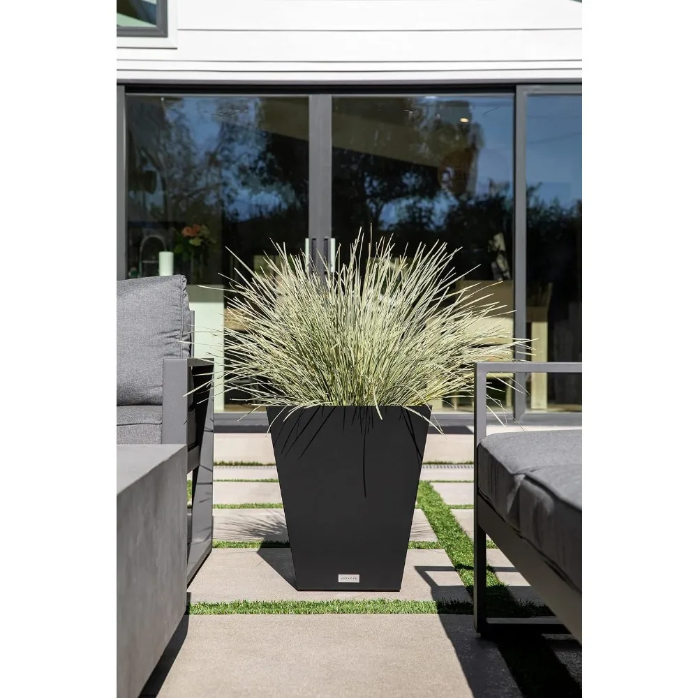 

Indoor or Outdoor Porch/Patio | Durable All-Weather Use with Drainage Holes | Modern Planter Décor for Flowers, Shrubs, Trees