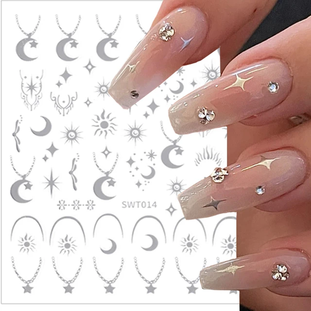 Nail Art Stickers Laser Silver  Silver Star Stickers Manicure -  Silver/gold Star - Aliexpress