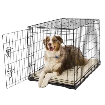 Hot-selling Dog House Cage Black Metal Wire Big Pet Kennels Dog Cage with Plastic Tray 1