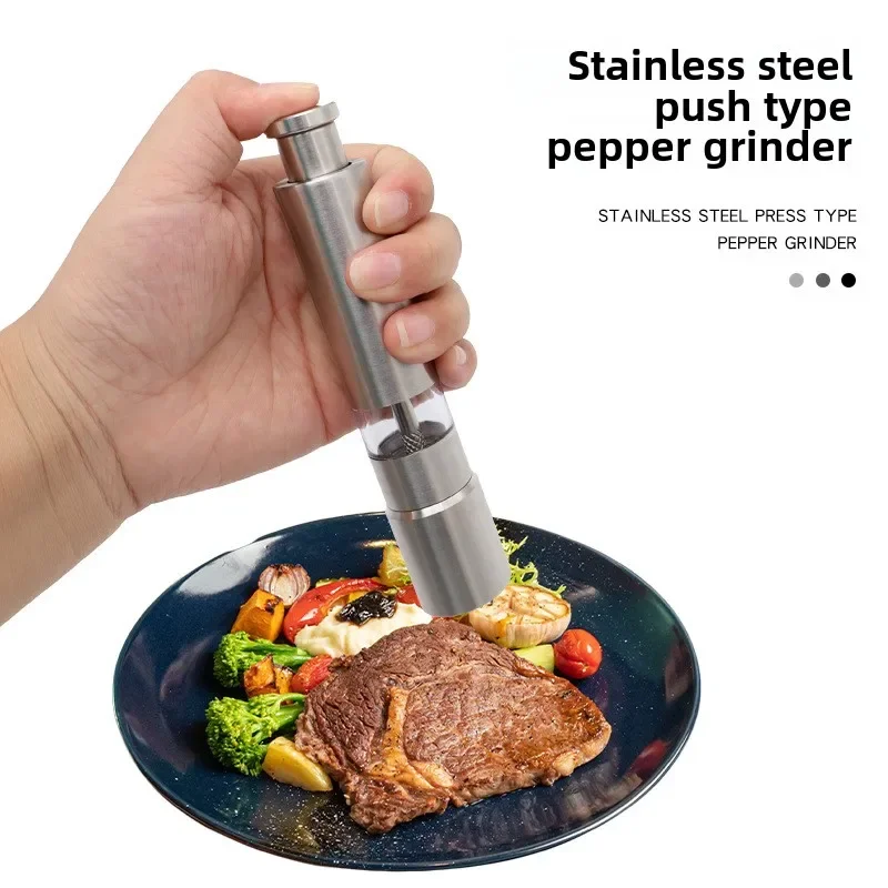 Stainless steel electric spice pepper coarse salt mini small grinding manual grinder manual seasoning bottle
