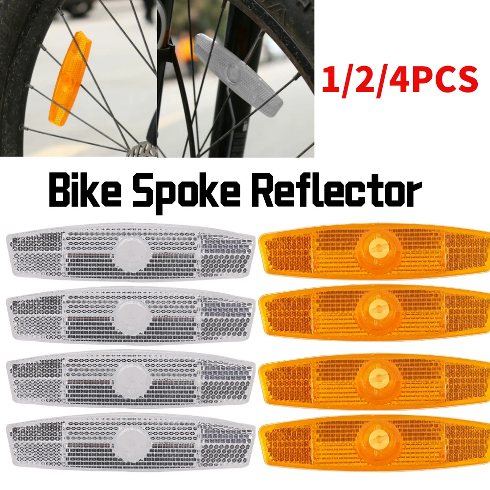 1-4pcs Bicycle Spoke Plastic Reflective Lens MTB Road Bike Warning Spoke Safety Reflector Wheel Rim Reflector Safe Warning Clip bicycle parts bicycle spokes