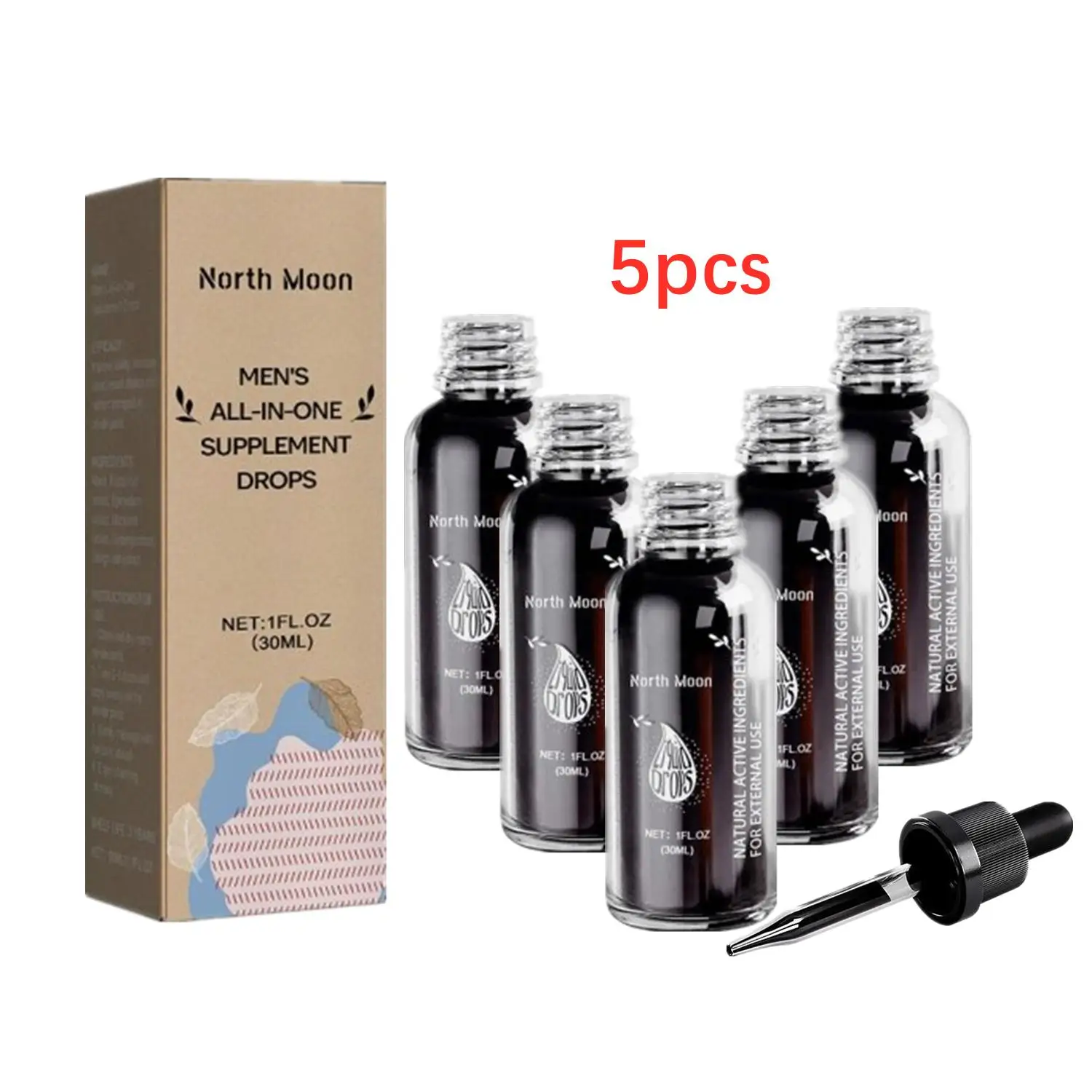 5pcs 30ml Energy Supplement Drops For Men Private Massage Oil Longer Thicker Private Part Energy Massage Essential Oil