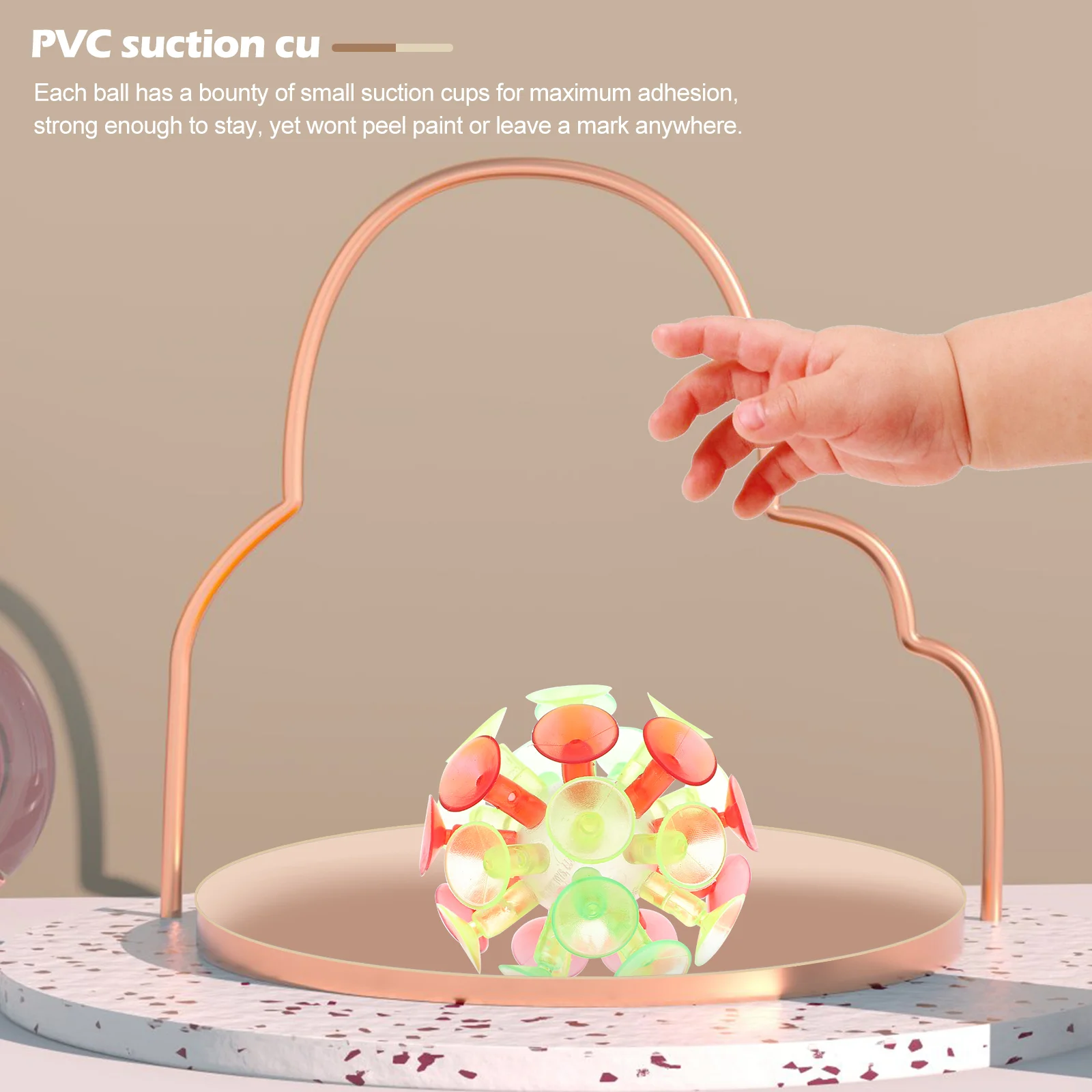 7 PCS Throw Ball Toy Dog Sticky Balls That The Ceiling Suction Cup Kids PVC Cup Creative for Children Fun Bounce Sucker 4