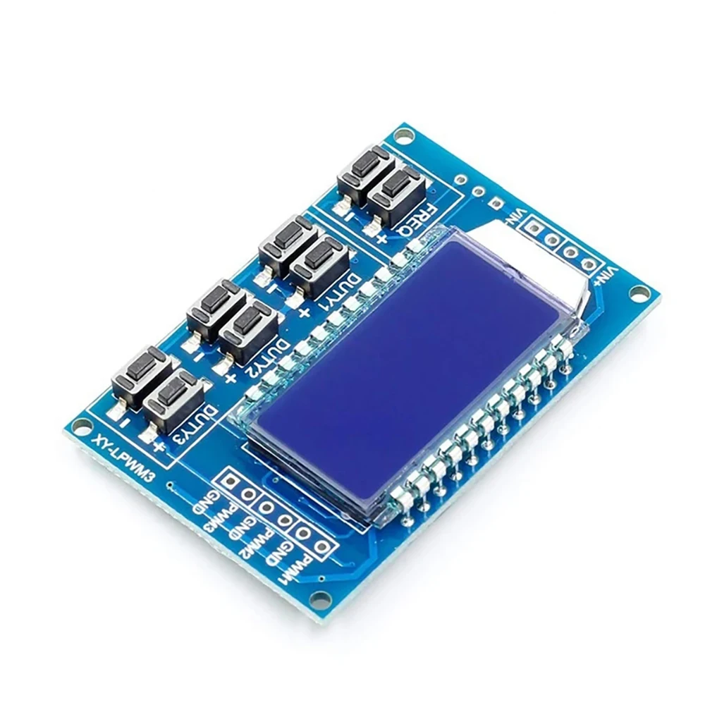 2 CH/3 CH PWM Pulse Frequency Duty Cycle Adjustable Module Square Wave Rectangular Wave Signal Generator LCD Display 3
