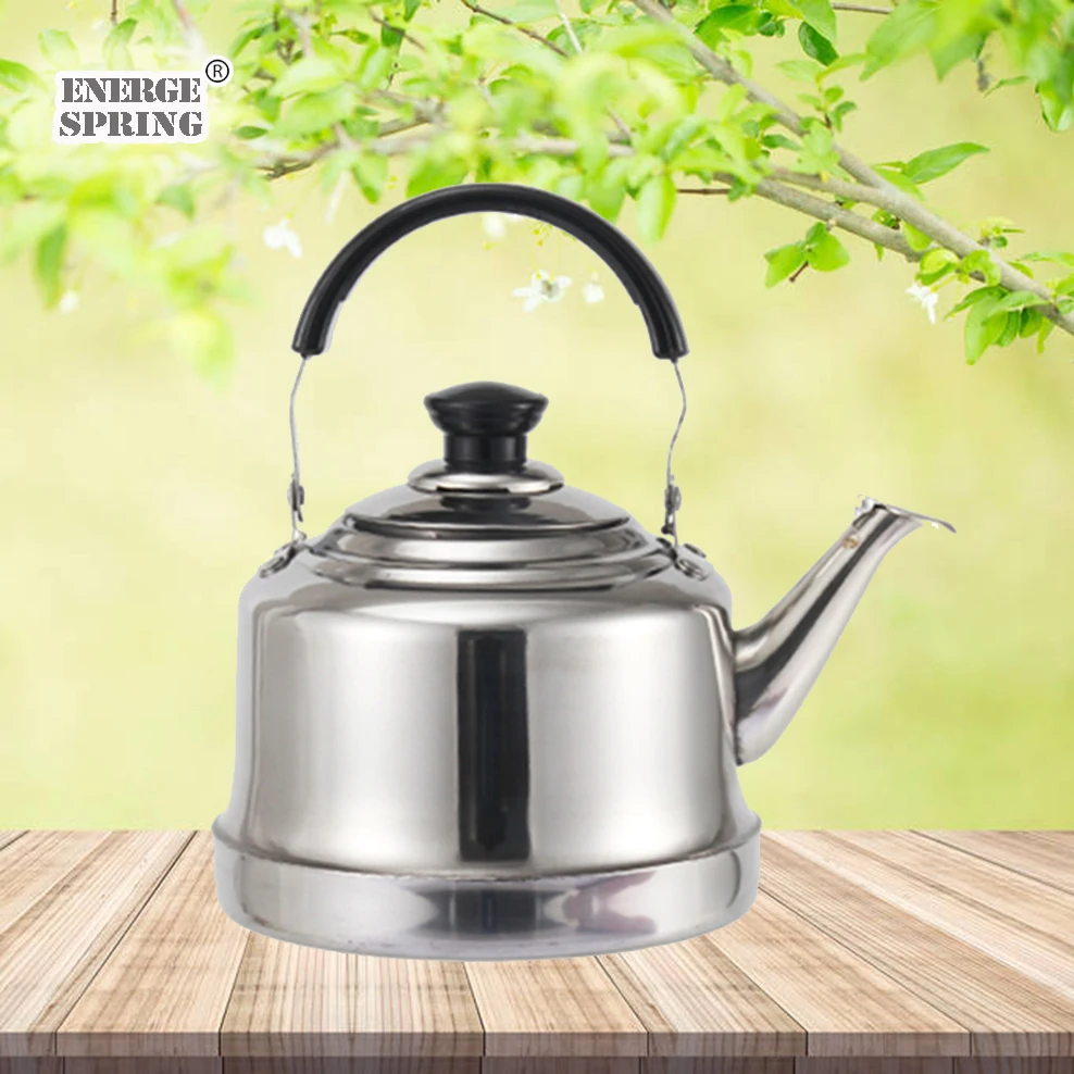 4L/5L Boiling Water Kettle Stainless Steel Whistle Kettle Hot Pot Restaurant Adds Soup Pot Large Capacity Teapot For Home