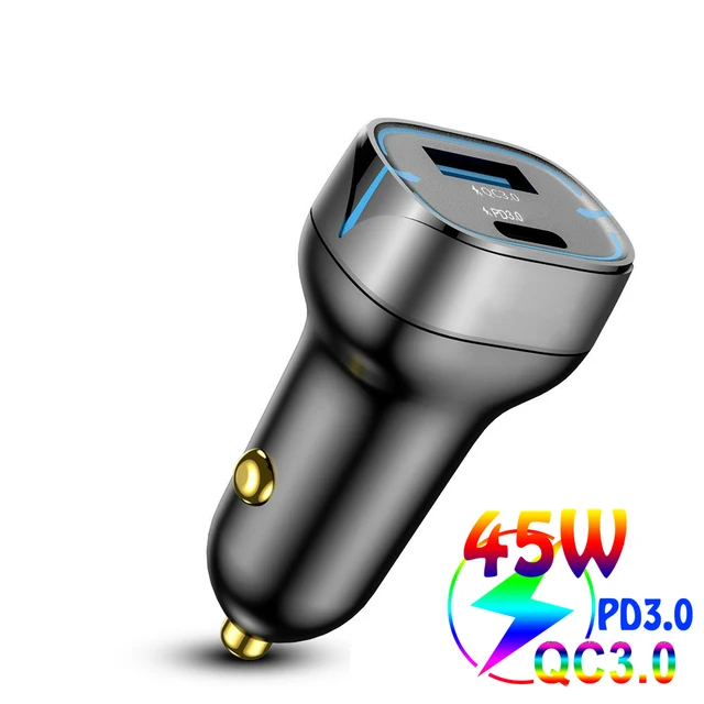  Mini Stealth Car Adapter 48W Dual USB Quick Charge Type C PD Charger Adapter PD+QC/PD+PD Car Charger For iPhone 12 Huawei Xiaomi 