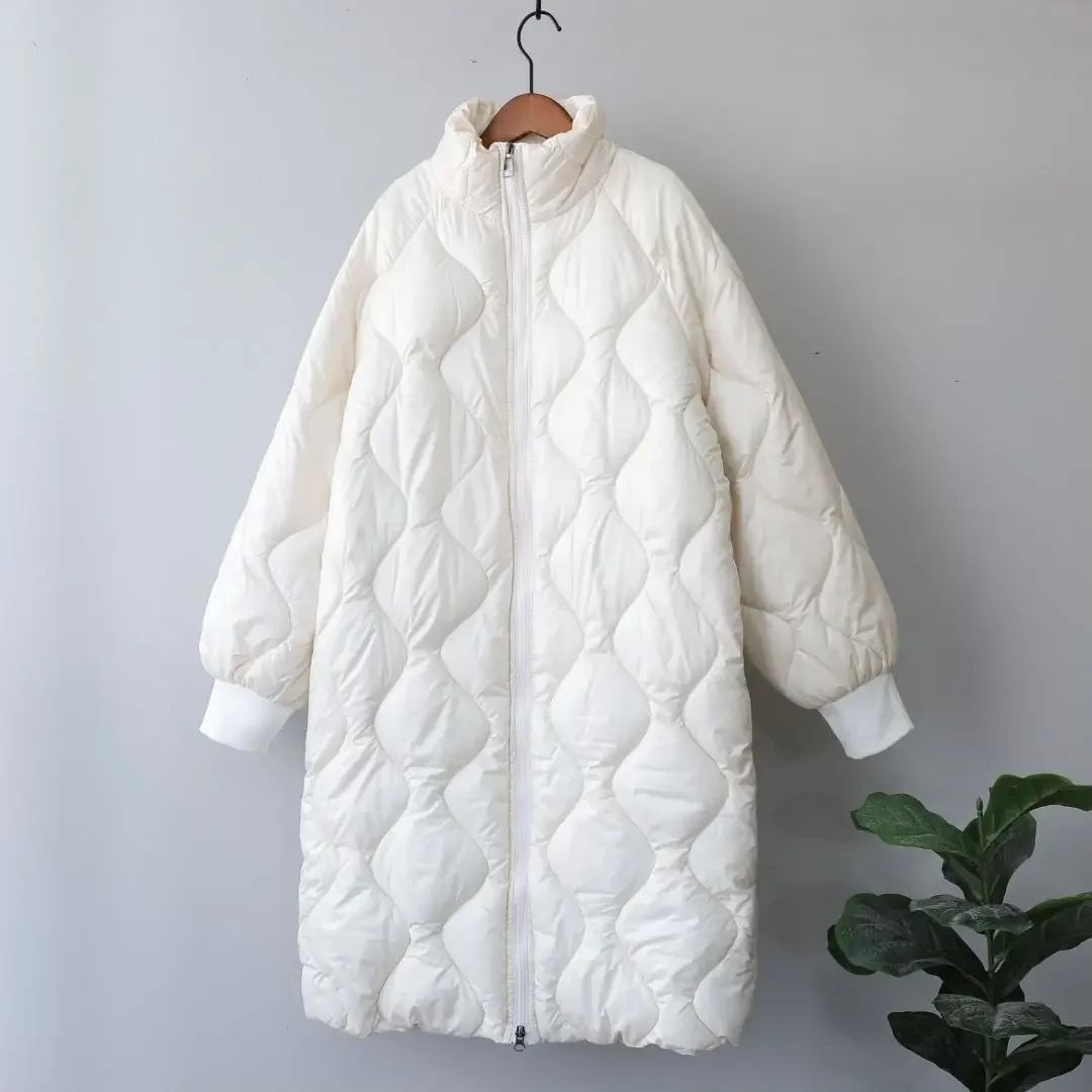 Women Parkas Clothing for Women Jacket Beige Black Cotton Casual Warm 2024 Fashion Zipper Up Bubble Warm Coat Long Coat Winter
