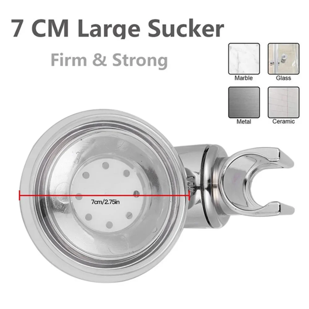 Description Picture 6 of itemUniversal Hand Shower Holder Adjustable Shower Head Wall Mount Strong Vacuum Suction Cup Rotation Full Plating Bracket Bathroom