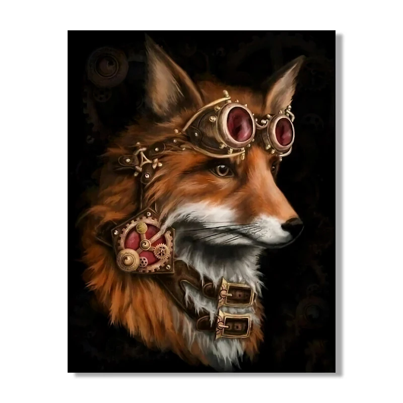 

5D DIY Animals Diamond Painting Diamond Embroidery Kit Steampunk Fox Full Drill Mosaic Rhinestone Picture Cross Stitch Decor New