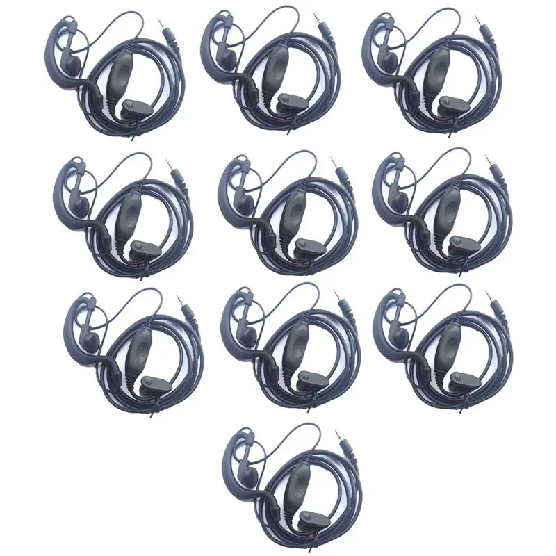 Lot 10pcs Original PTT Earpiece Earphone Headset with microphone for Puxing Radio PX-2R PX-2R PLUS PX-A6 PX-A6PLUS