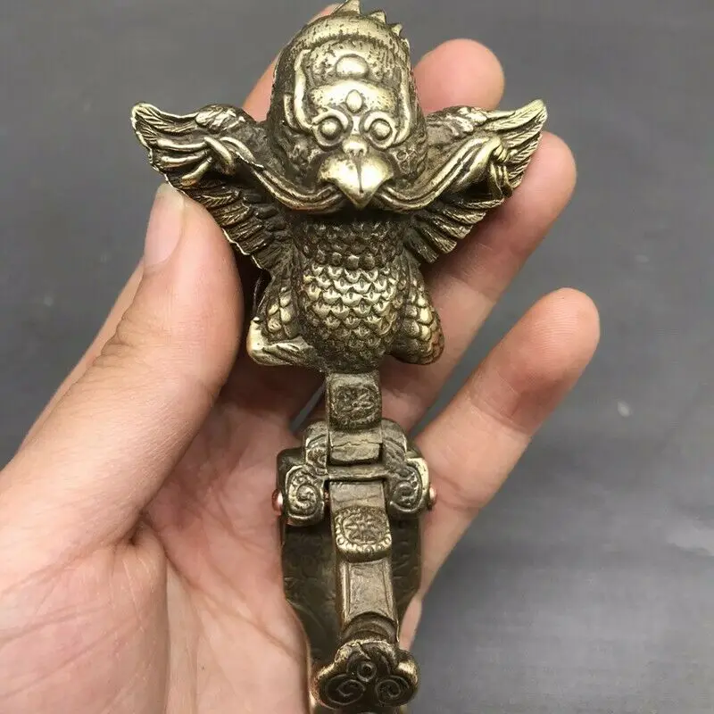 

Collection Old Chinese Copper Handcarved Birdman Lucky Pendant Waist Card