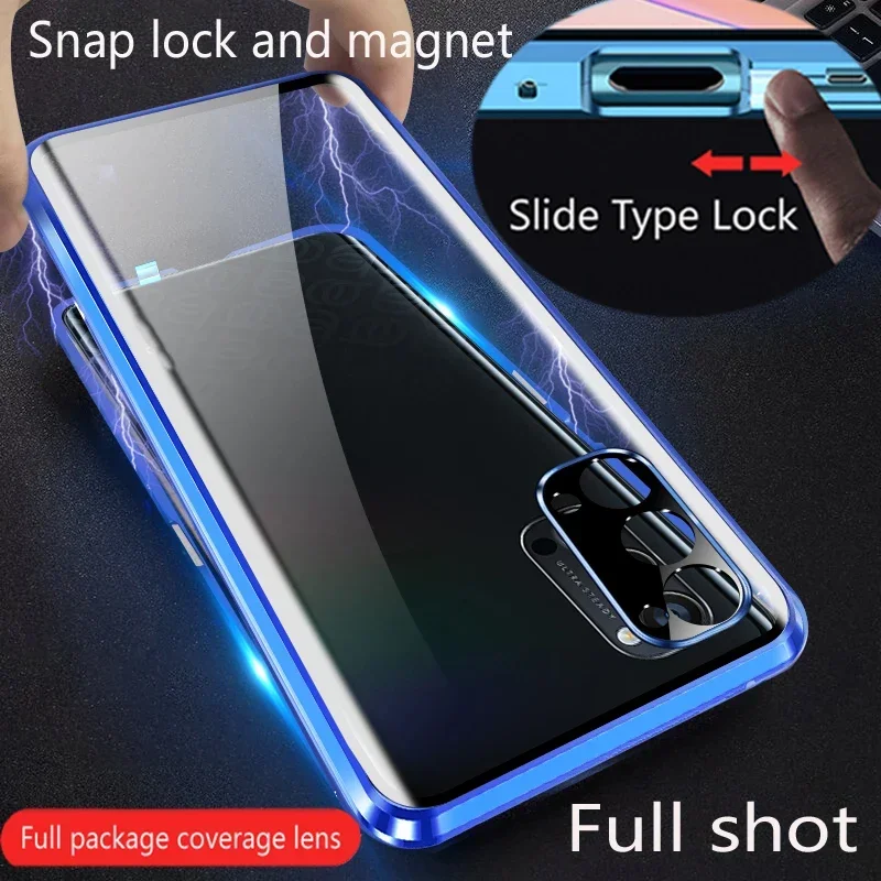 Premium Double-Sided Tempered Glass Magnetic Phone Case with Full Lens Protection