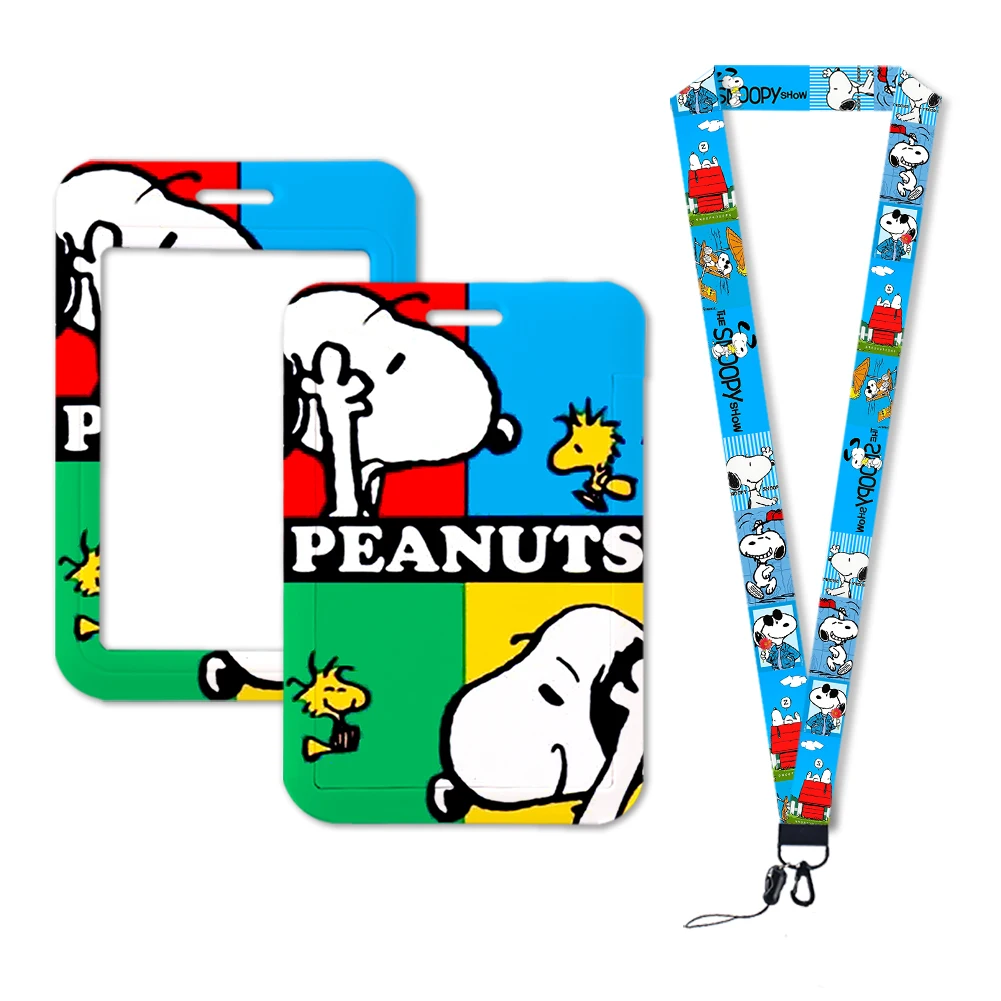 Cartoon Snoppy Lanyards Keychain Cute Badge Holder ID Credit Card Pass Hang Rope Bank Credit Card Holder Key Holder Keys Accessories Gifts