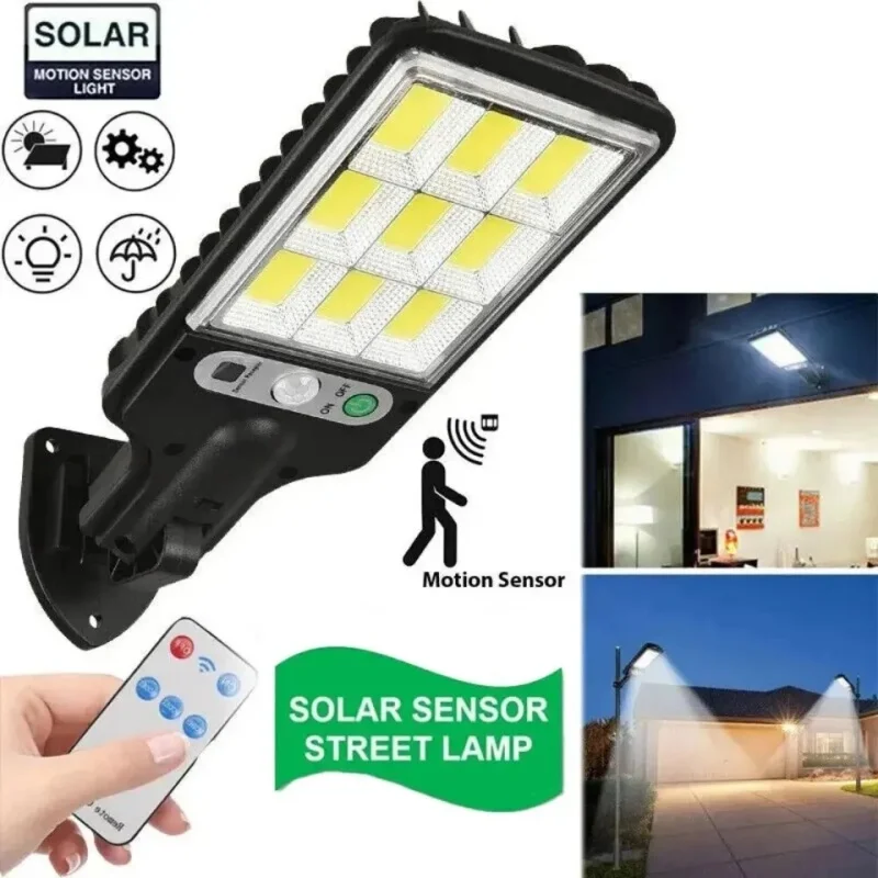 Sensor Street Lamp 3 Light Modes Outdoor Waterproof Security Solar Lamps Garden Terrace Garage Door Street Lighting 108COB 72COB solar lamps