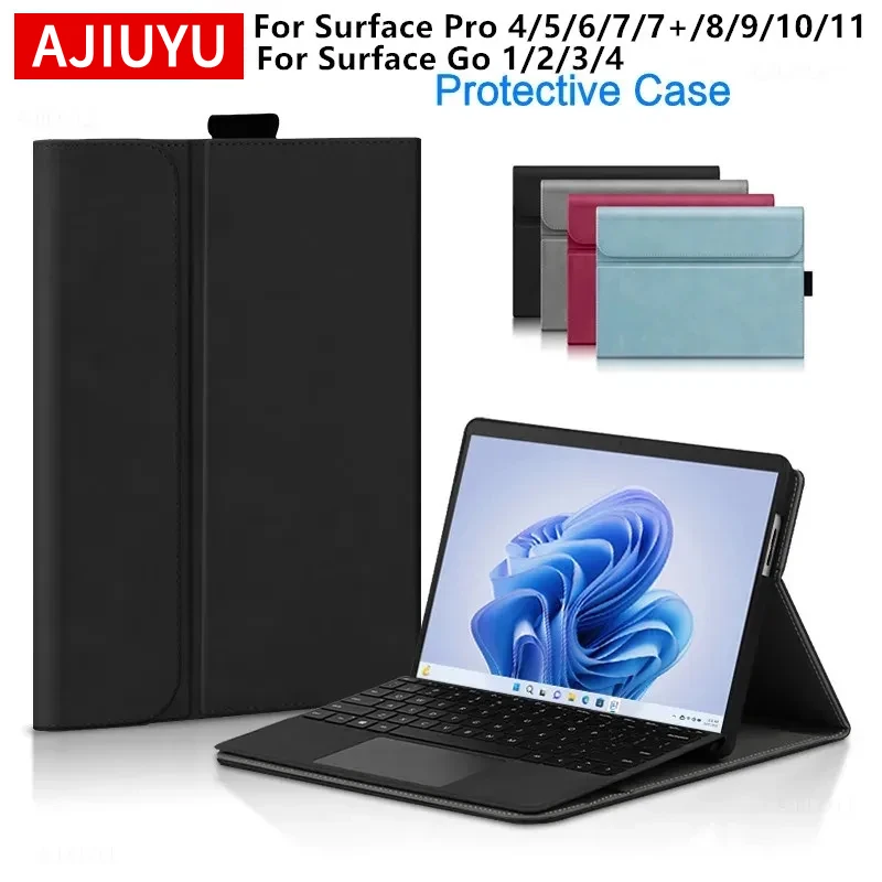 Case for Microsoft Surface Pro PU Leather Stand Cover Funda for Surface Go 2 3 4 Tablet Protective Cover Cases