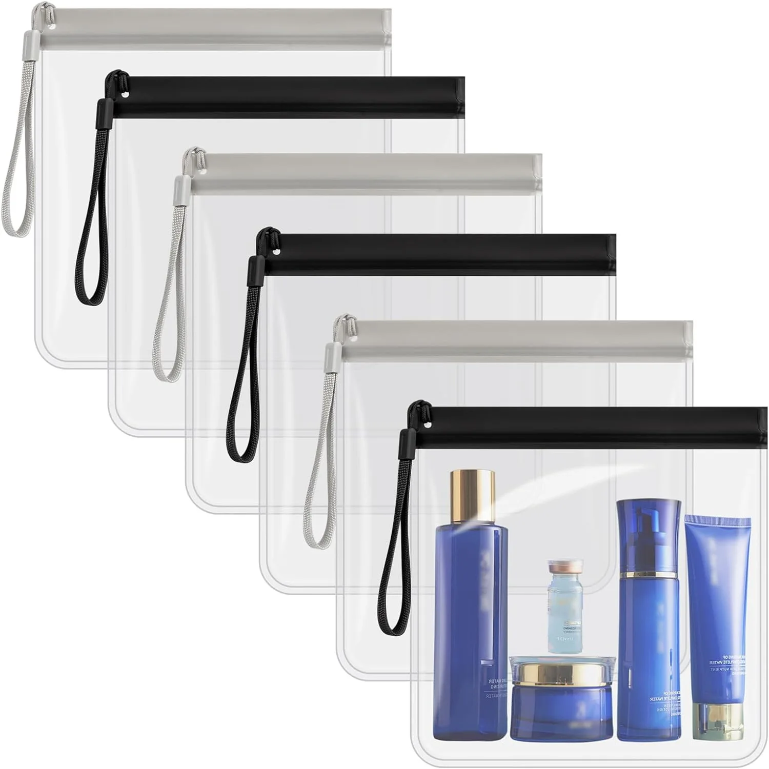 1/2pcs Luggage Transparent Travel Use Leakproof Flight Make Up Waterproof For Women Reusable Airport Security Toiletry Bag