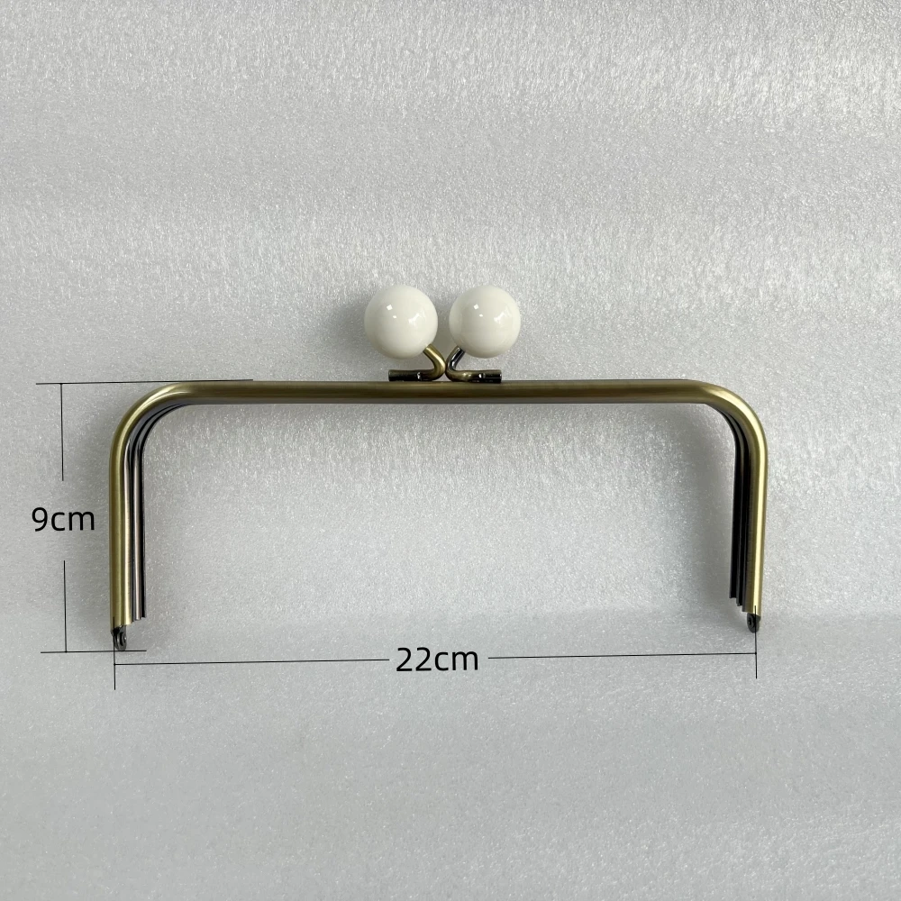 22 Or 24cm Kiss Lock Antique Bronze Big Ball Claps Metal Purse Frame Wholesale Bag Accessories Wallet Parts Plastic Candy Color