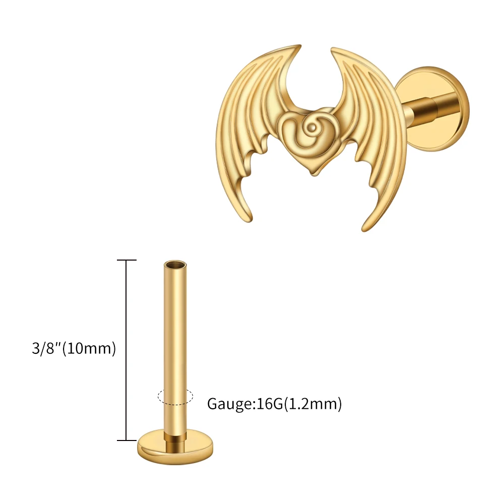 新品未使用 Titan Signature Gold 36インチリスト Right Grand ASTM F136 Titanium 16G Dragon Bat Demon Wing