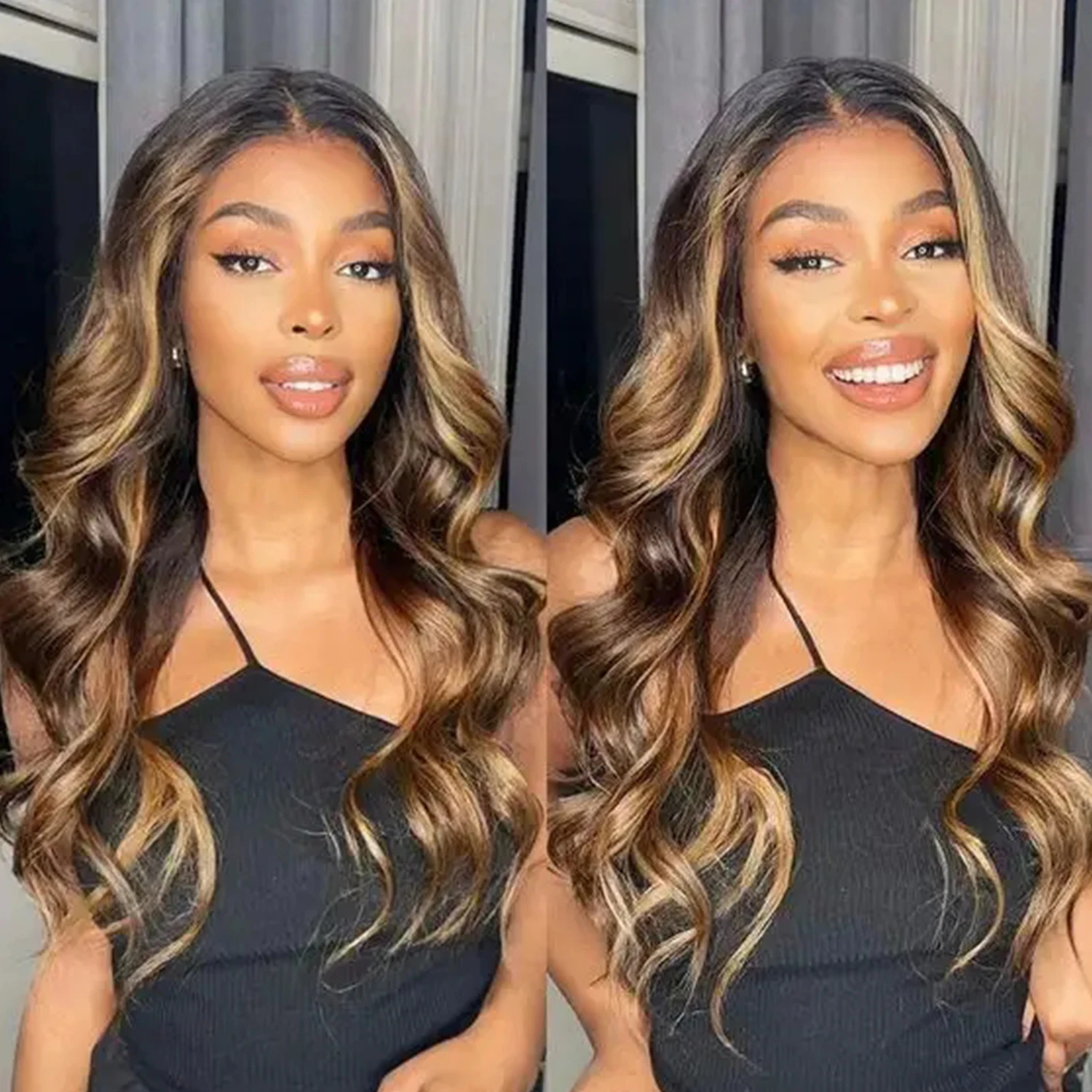 

Highlight 4/27 Color Lace Front Wig Brazilian Virgin Human Hair Wig Glueless Wig Natural Hairline With Baby Hair For Women