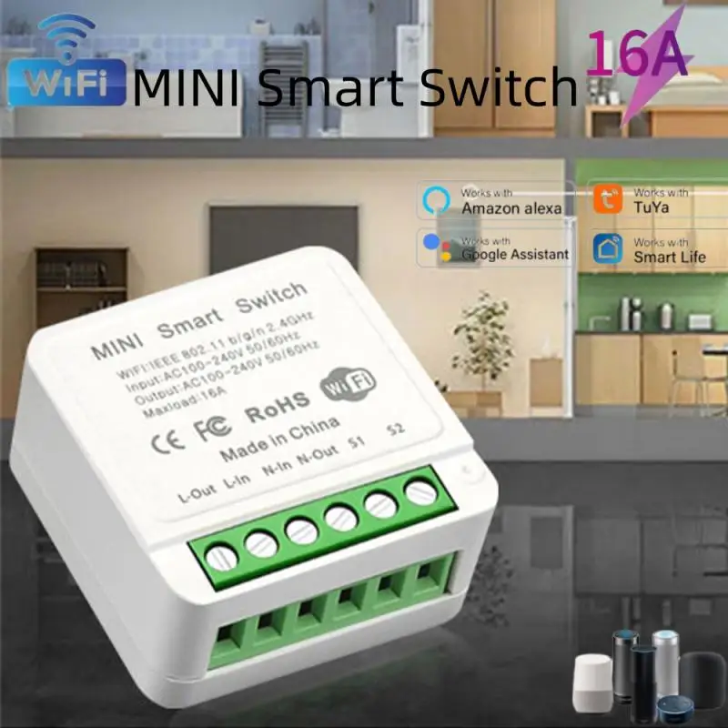 

Tuya WiFi Bluetooth Dual-mode Smart Switch 16A 1gang 2-Way Control For Smart Home DIY Voice Control Work With Alexa Google Home