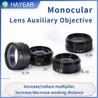 0.3X 0.5X 0.7X 2X 1X Barlow Lens 42mm Mounting Thread Microscopio Camera Objective Lens For 10A 120X 180X 300X Lens 1